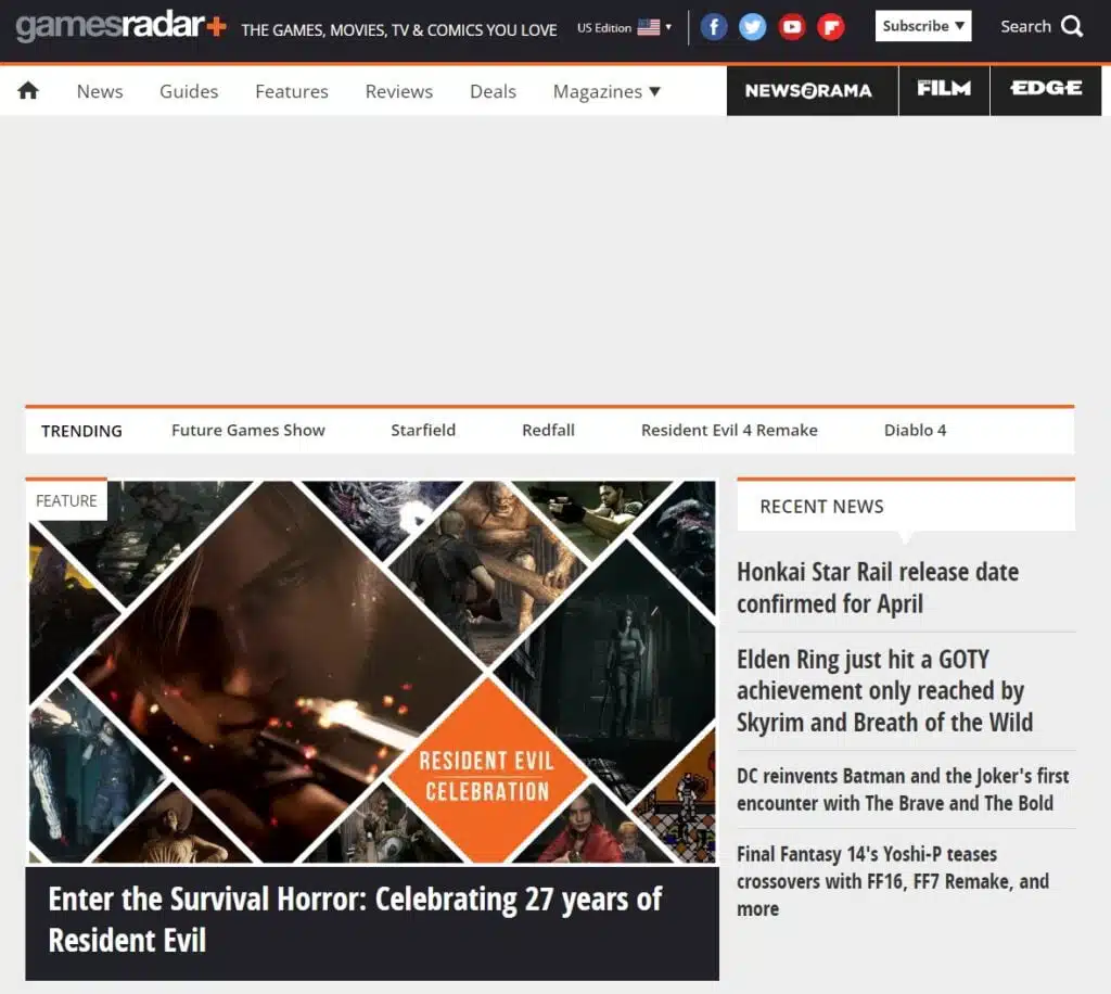 Gamesradar+ Homepage