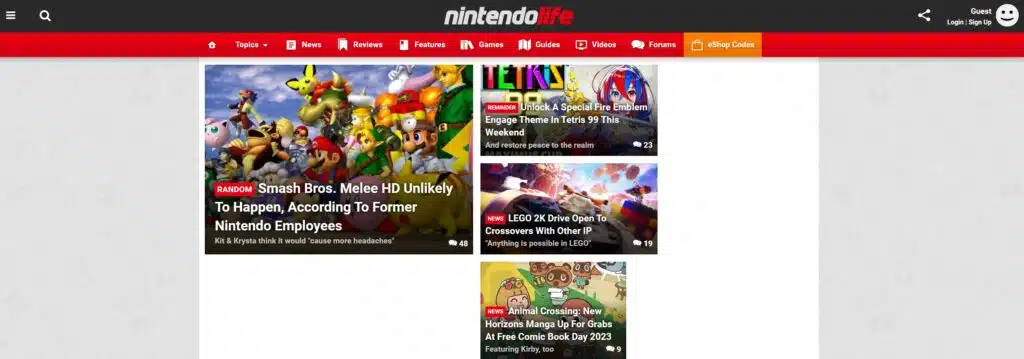 NintendoLife.com Homepage